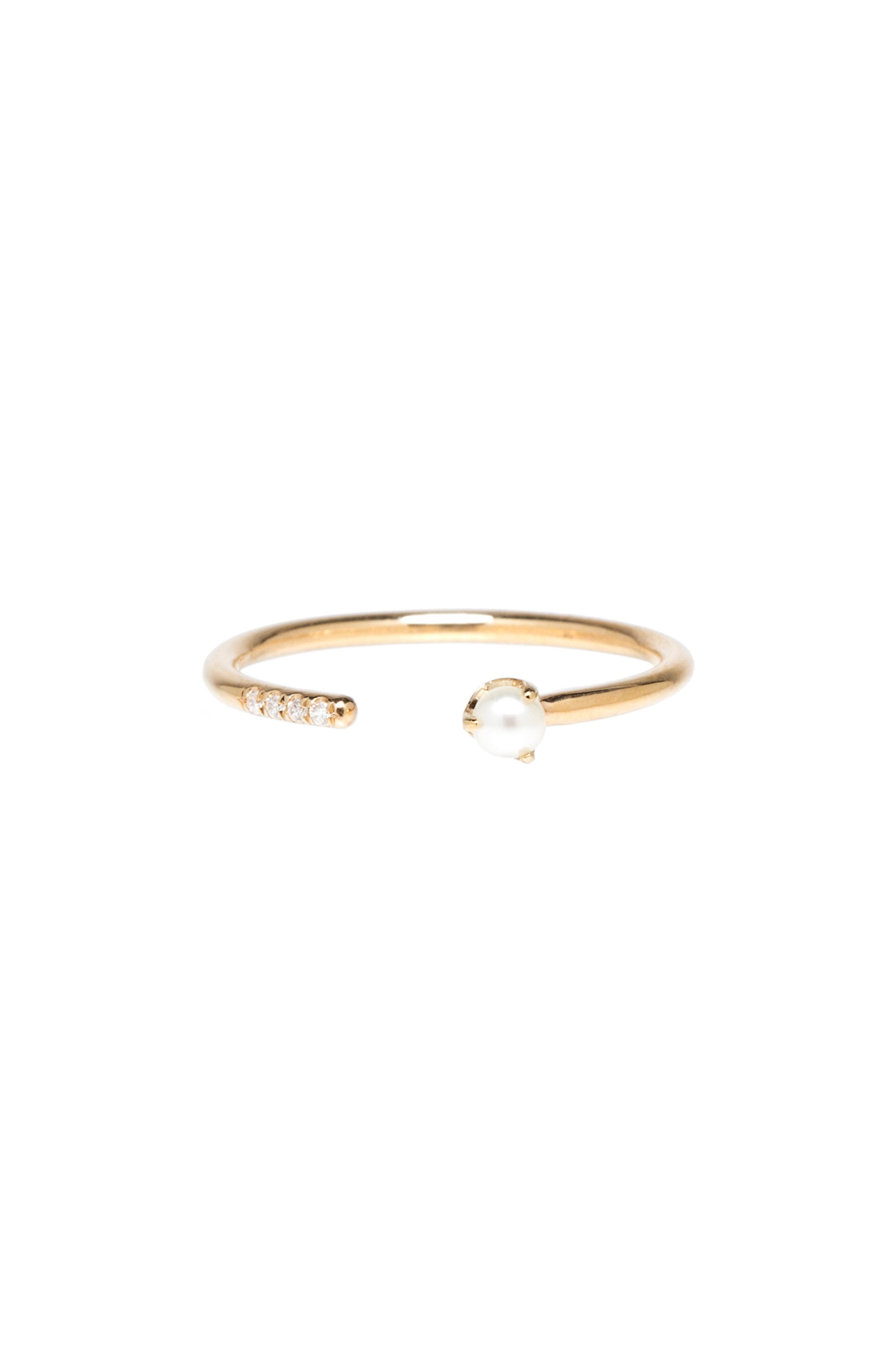 Zoe Chicco Women's 14k Gold Freshwater Cultured Pearl Stacking Ring Zoe Chicco Women's 14k Gold Freshwater Cultured Pearl Stacking Ring